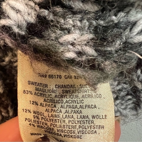Anthropologie Akemi+Kin Alpaca Wool Blend Open Front Cardigan Chunky Knit XS - Picture 11 of 11